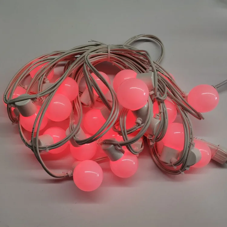 RGB led string lights G45 waterproof led milky globe festoon lights outdoor