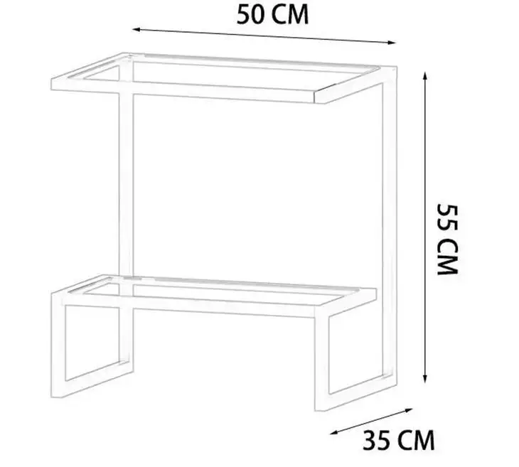 Rectangular double waiting room glass side  table living room furniture set