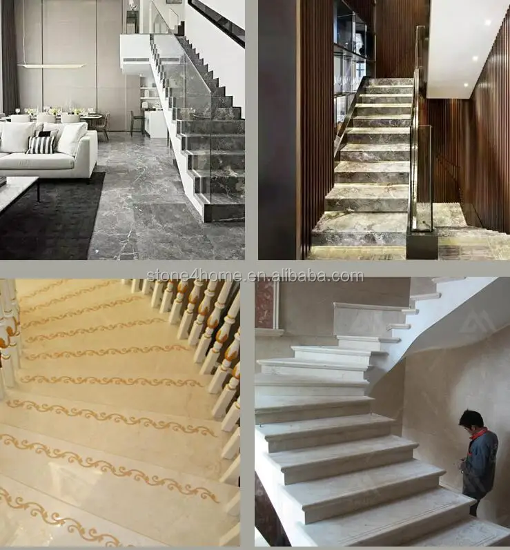 Vilas Risers Stone Marble Treads & Stair Risers for Villas - Contemporary Indoor ...