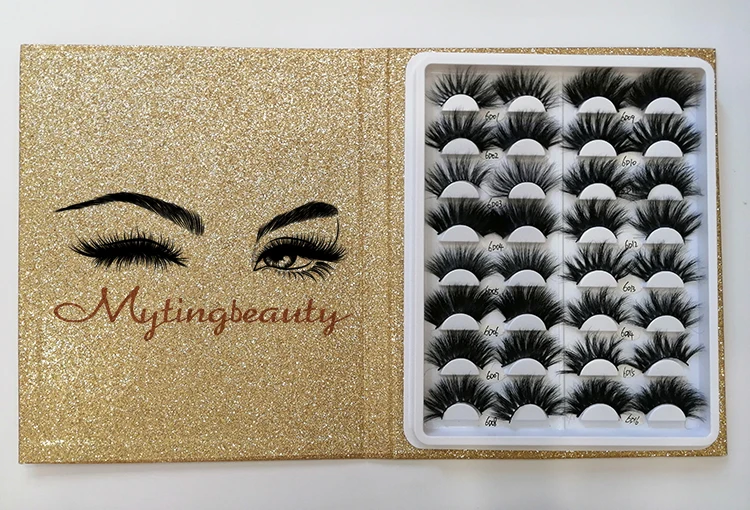 Muting Best Selling Wholesale Mink Lashes 16 Pair False Lash Book Custom Eyelash Book Packaging