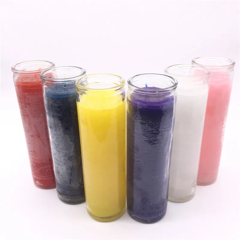 High Quality Religious Candles/votive Candles Round Pillar Glass Jar