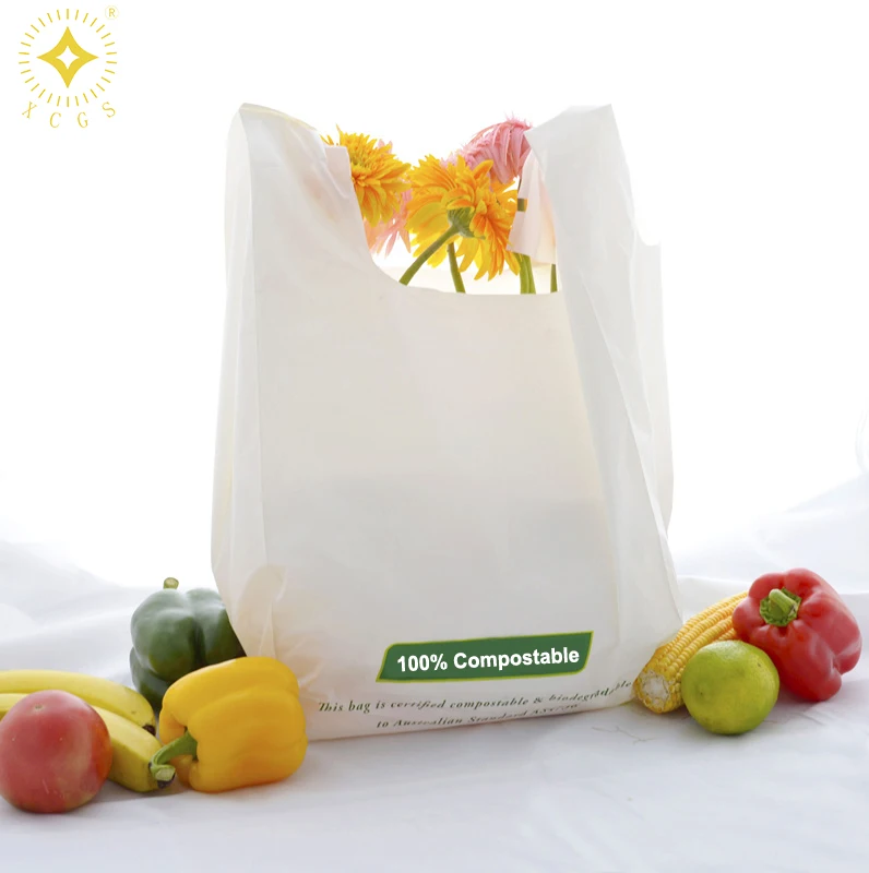 Custom Printed Biodegradable Starch Based Bag Supermarket Sando Bag
