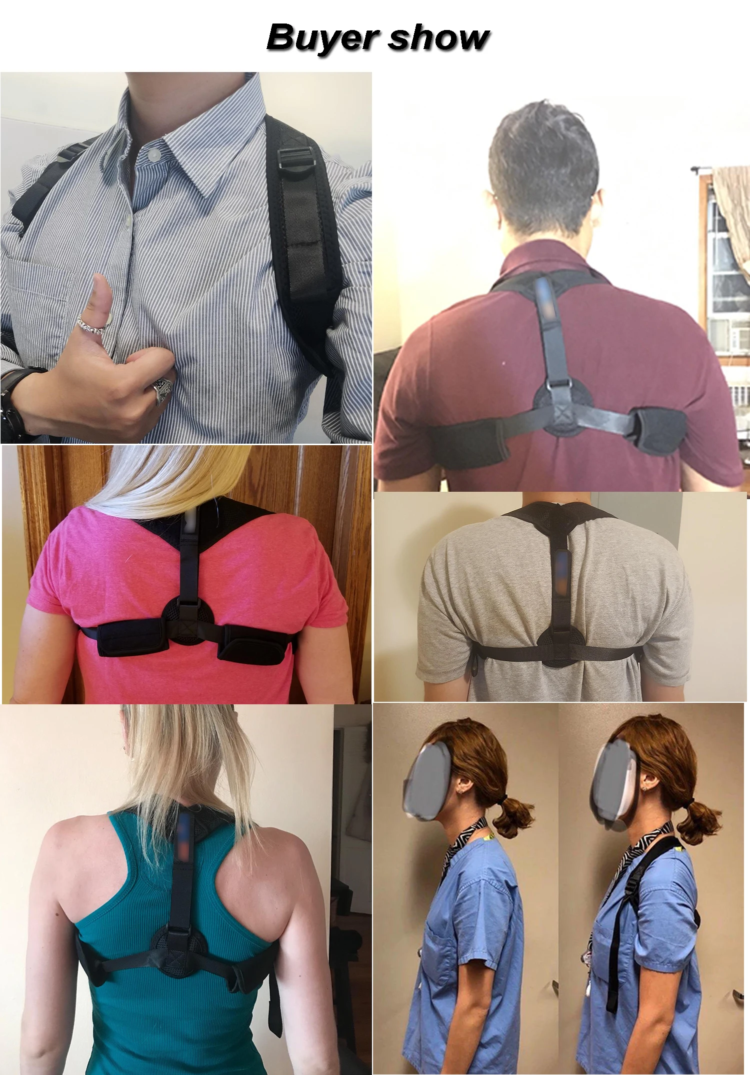 New Amazon Custom FDA CE Effective Comfortable Adjustable Posture Correct Brace for Women Men Upper Back Brace Spinal Support