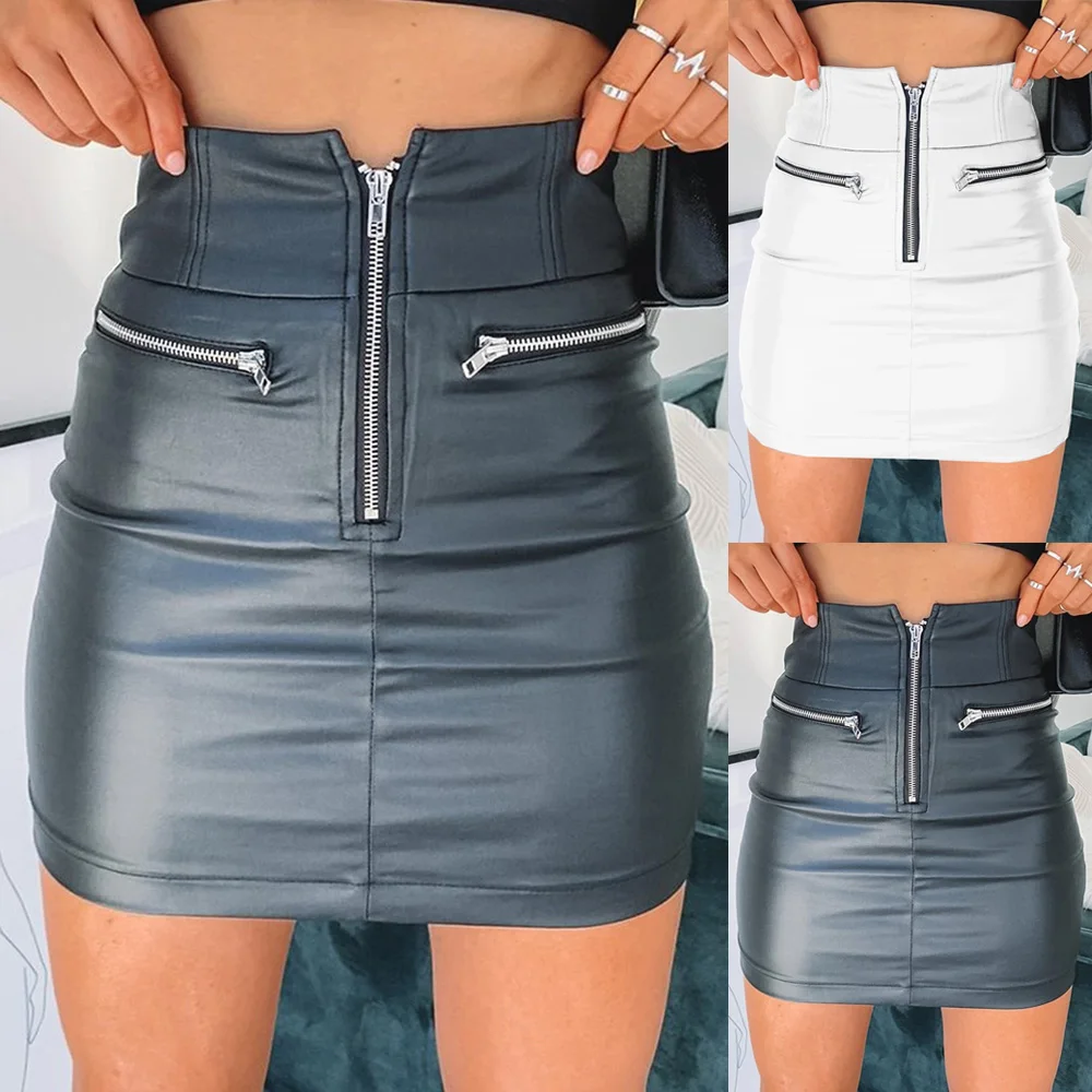 INVOLAND Womens Stretch Denim Mini Skirt High Waisted Retro Jeans Skirt Short Skirt