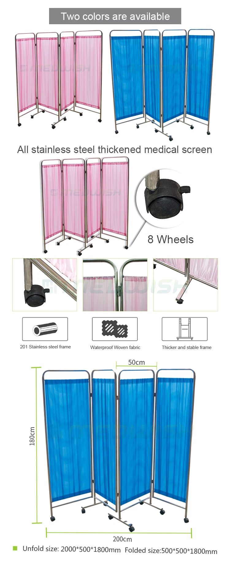 Agsc001 Style Optional Waterproof Medical Clinic Ward Hospital Bed