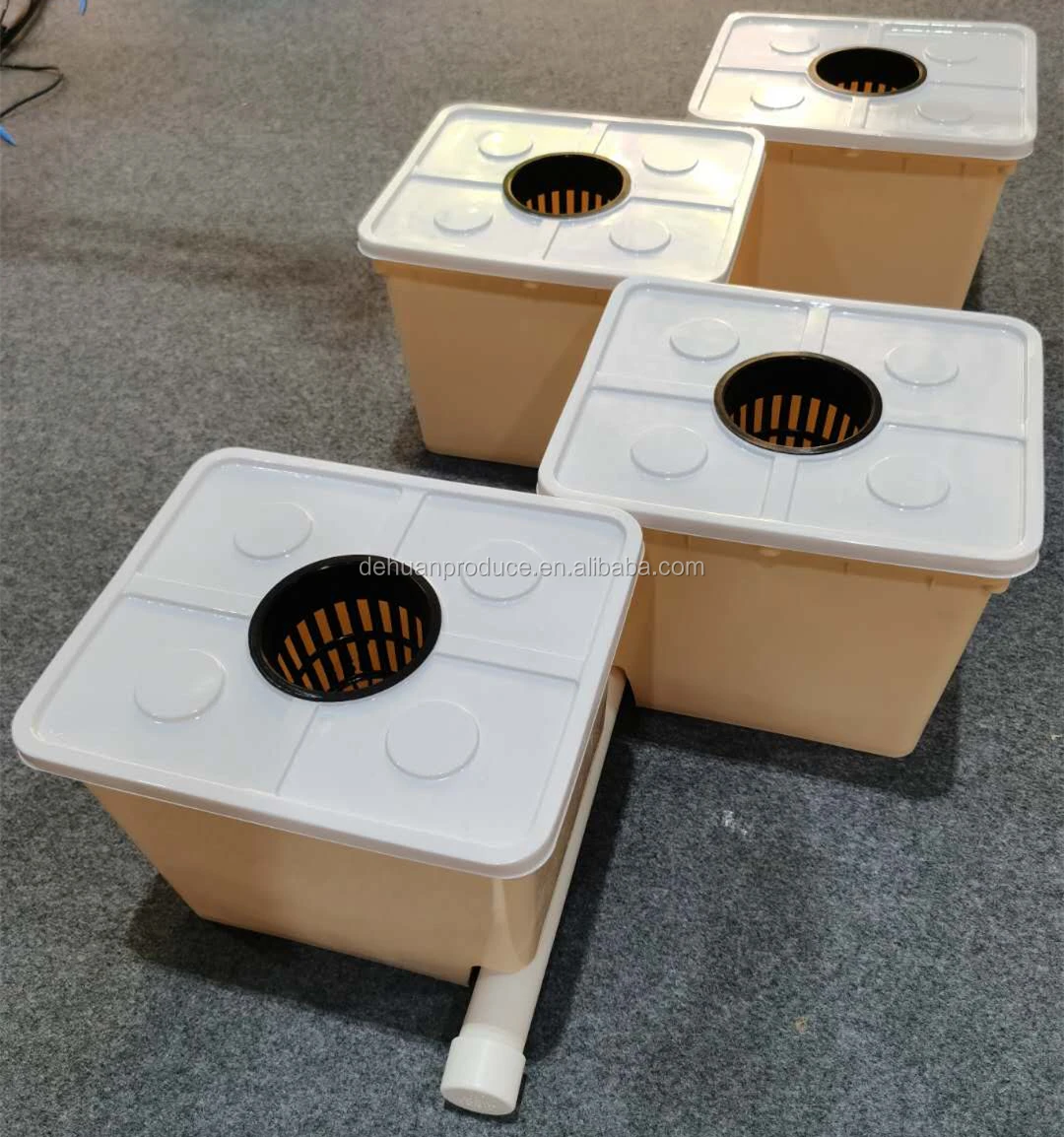 Hydroponic Rectangular Plastic Bucket 20 Gallon Dutch Grow Bucket With