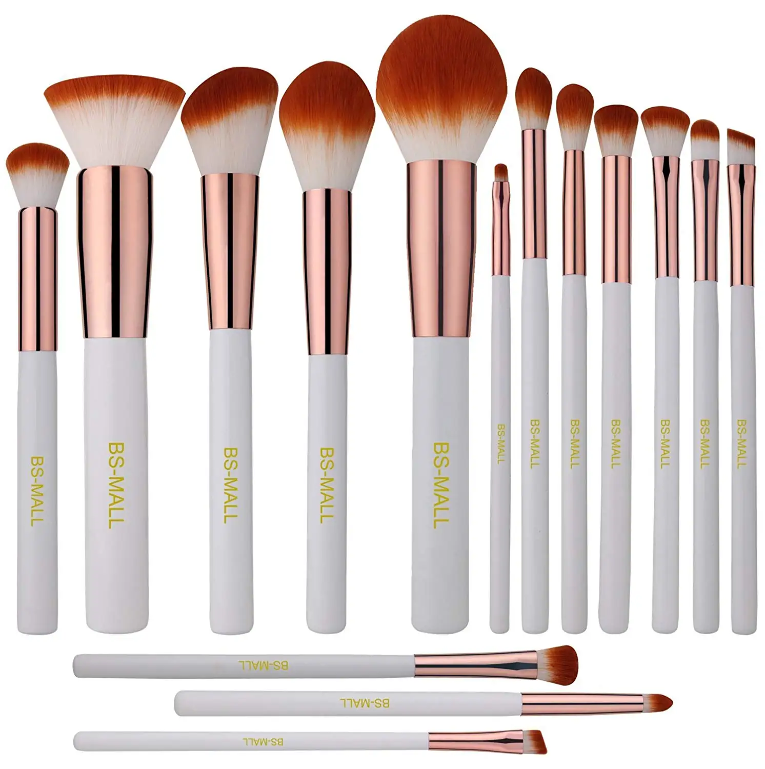 Professional 15pcs Bsmall Makeup Brushes Gift Set White Handle