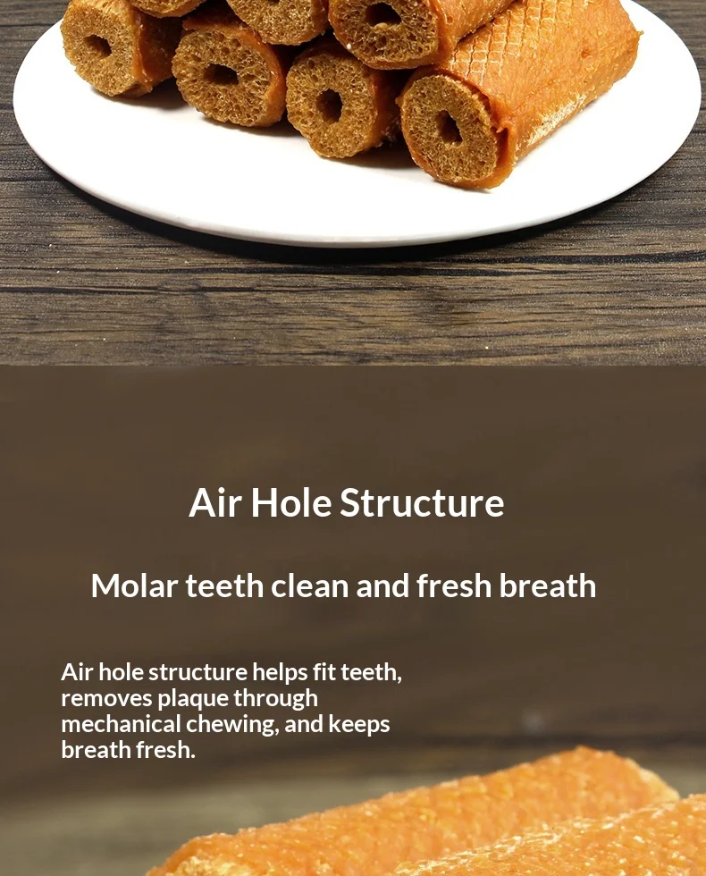 Pet Snacks Natural High Fiber Crispy Chicken Roll Stick Dog Fresh Breath Low Temperature Baking Liver Tooth Cleaning Bone manufacture