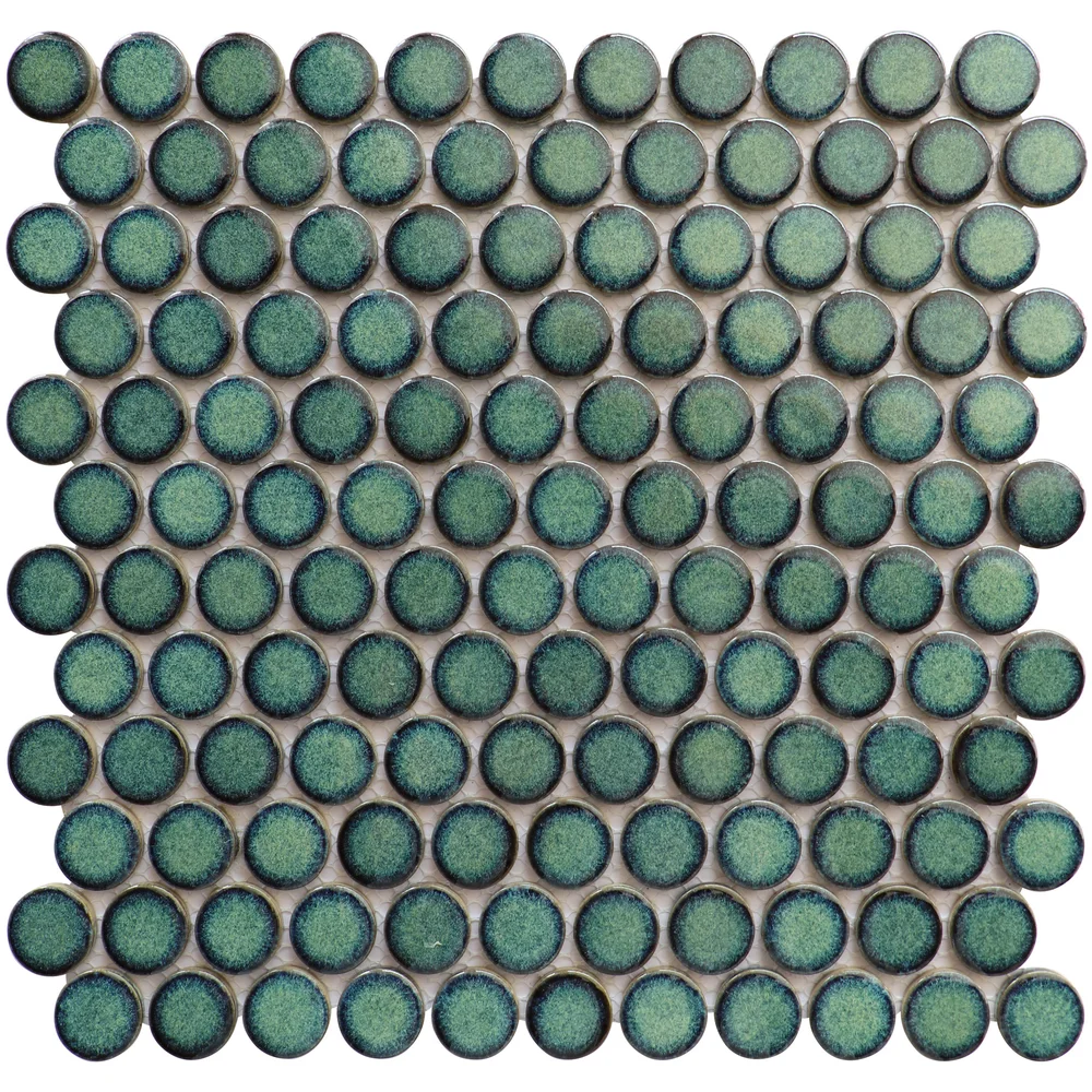 China Popular Glazed Round Porcelain Mosaic Tile For Wall And Floor