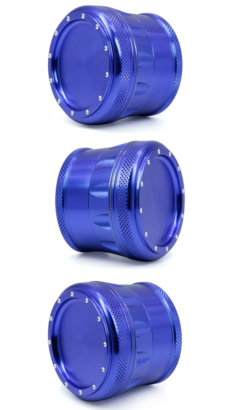 New style 63MM Aluminum Alloy 4 parts concave pits design herb weed grinder 8819-70