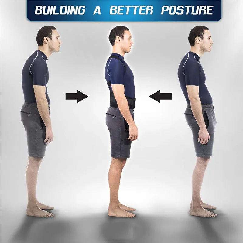 Как должен выглядеть человек сбоку Perfect Professional Clavicle Back Lumbar Support Magnetic Posture Corrector - B