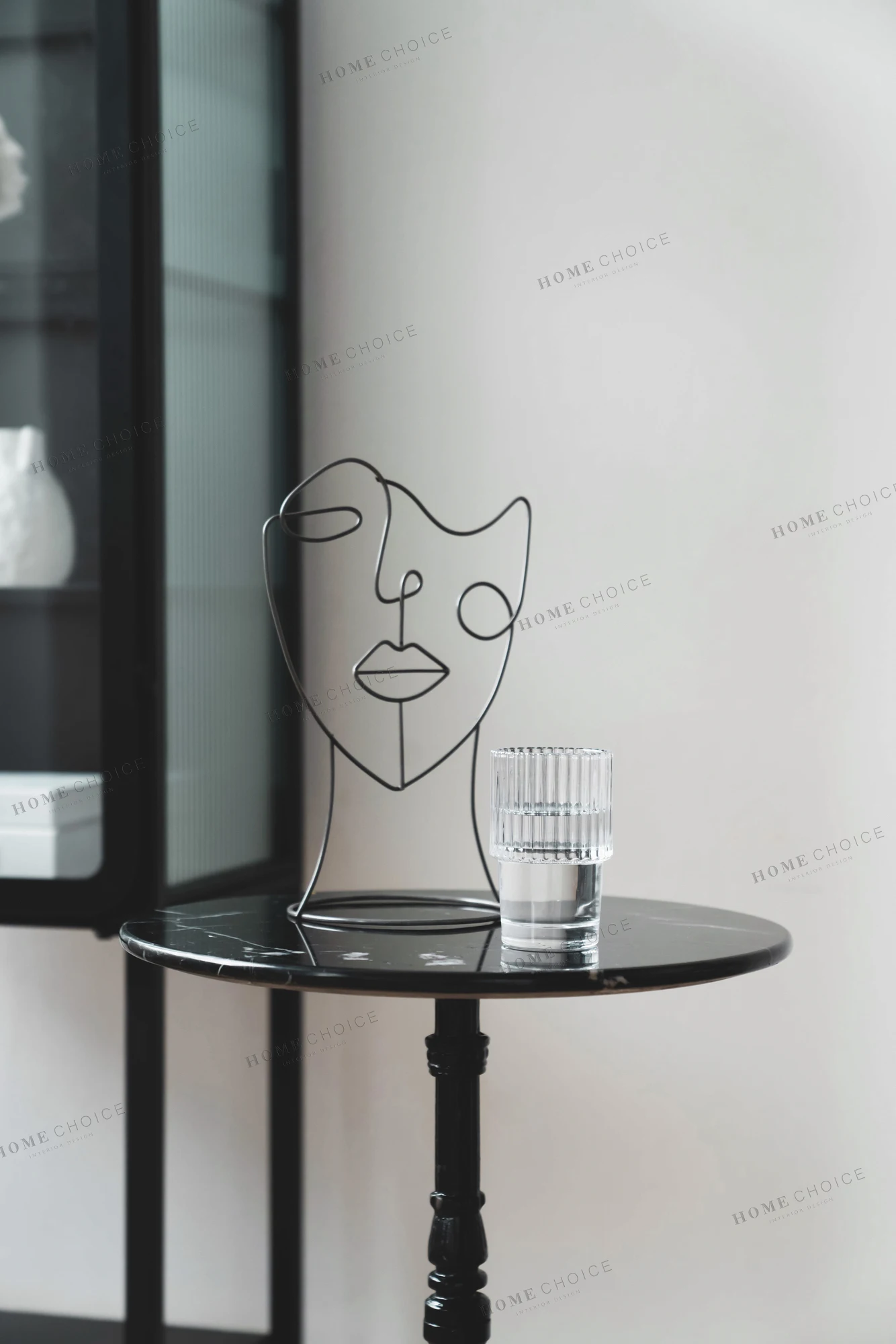 2020 New nordic interior black metal iron table deco face flower leaf minimalist deco craft for home