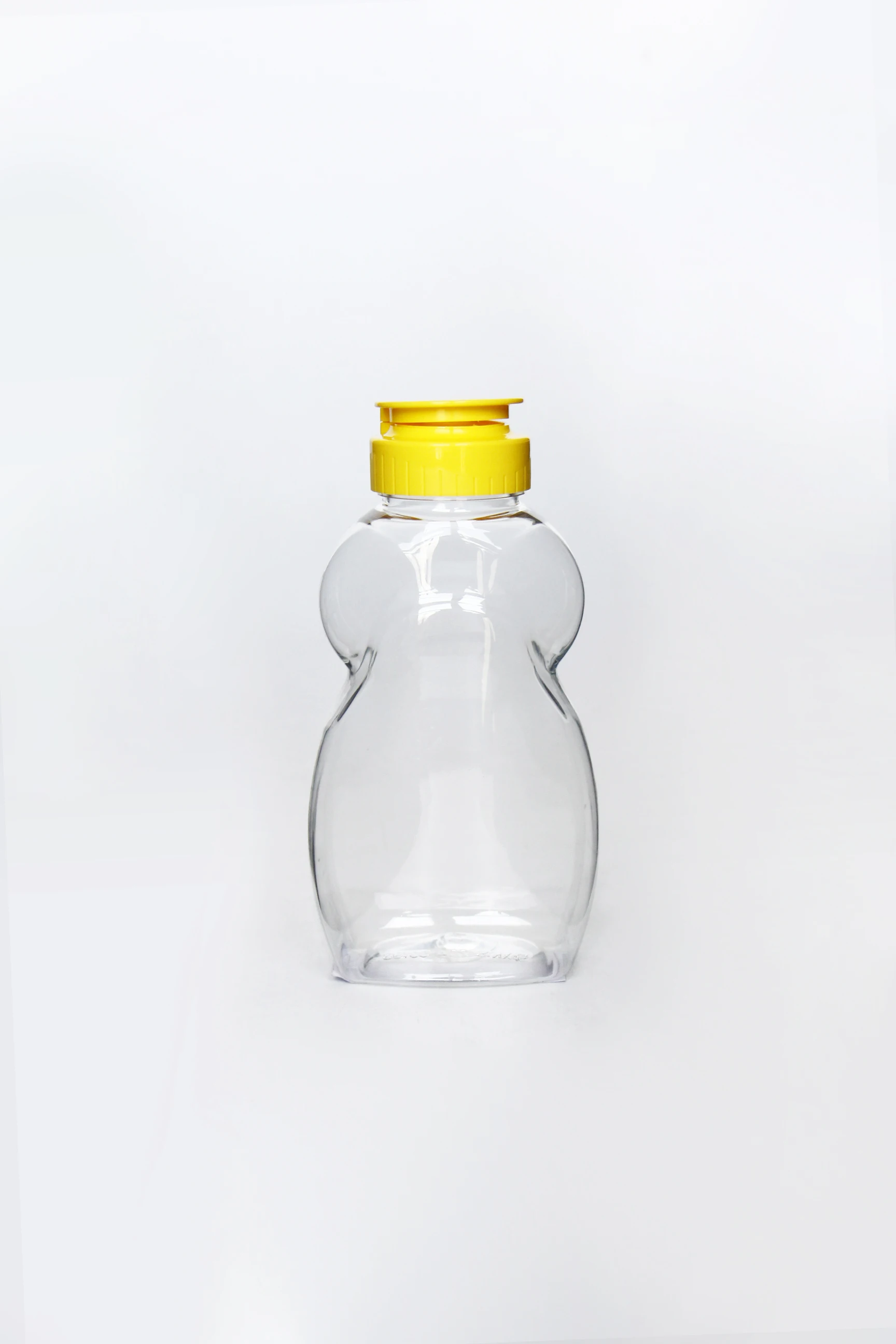 Wholesale 12 Ounce Empty Clear Honey Bear Squeeze Bottle With Yellow
