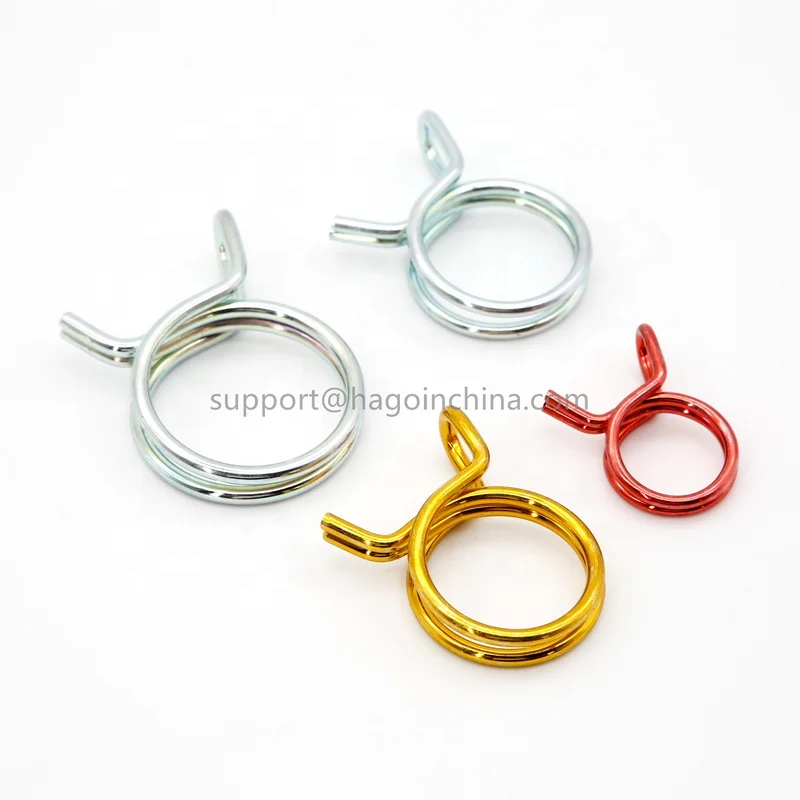 
Colorful Zinc plated double wire spring band type tubing clip pipe hose clamp 