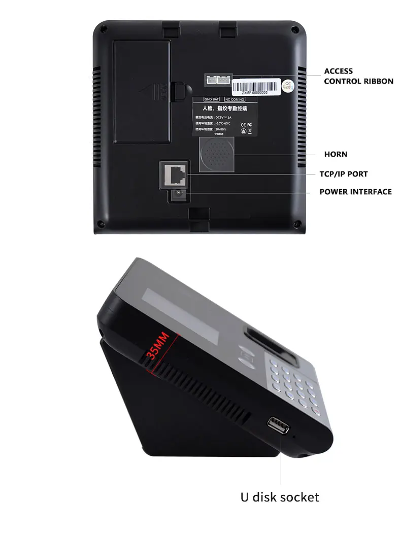 H-F630 Biometric Fingerprint  Facial  Time Attendance System Machine For Access Control Security System