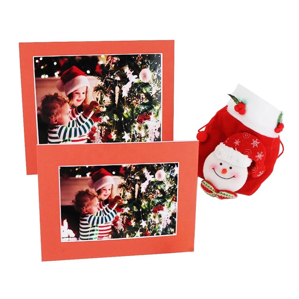 Christmas gift paper photo frame commemorative photo acid free Passepartout details