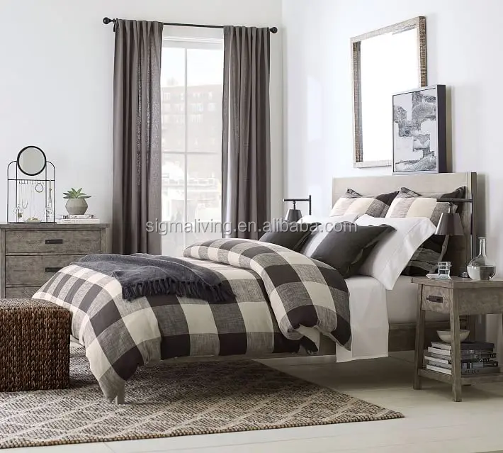 Home furniture American style wood bed living room farmhouse wood bed