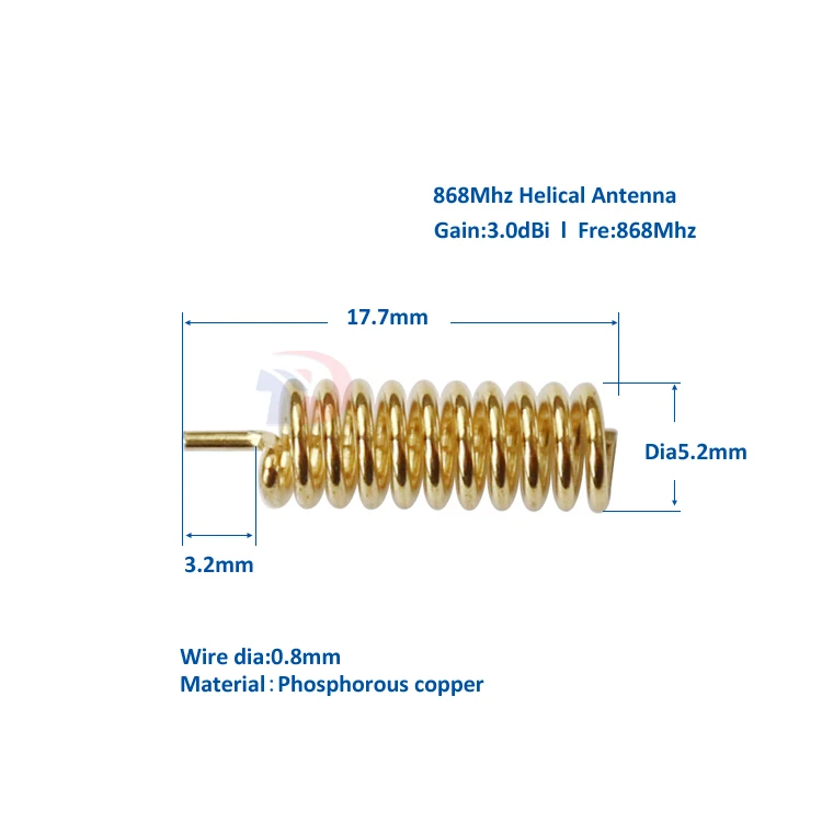 Communicatioion wireless spring aerial internal straight omni 3dBi 868Mhz helical antenna - ANKUX.COM