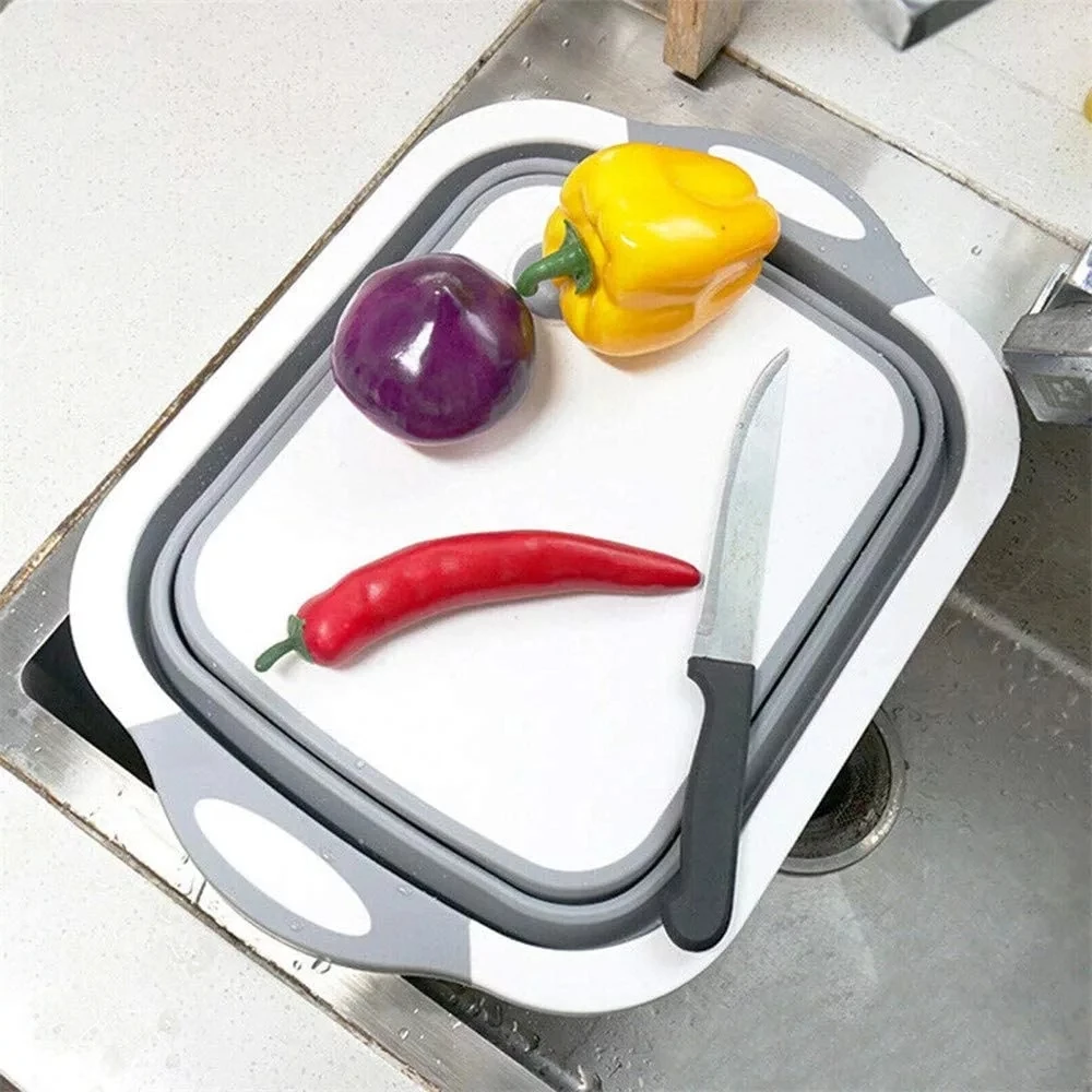 Hot plastic stackable cutting board with drain tub chopping blocks strainer sink wash dish basin storage container