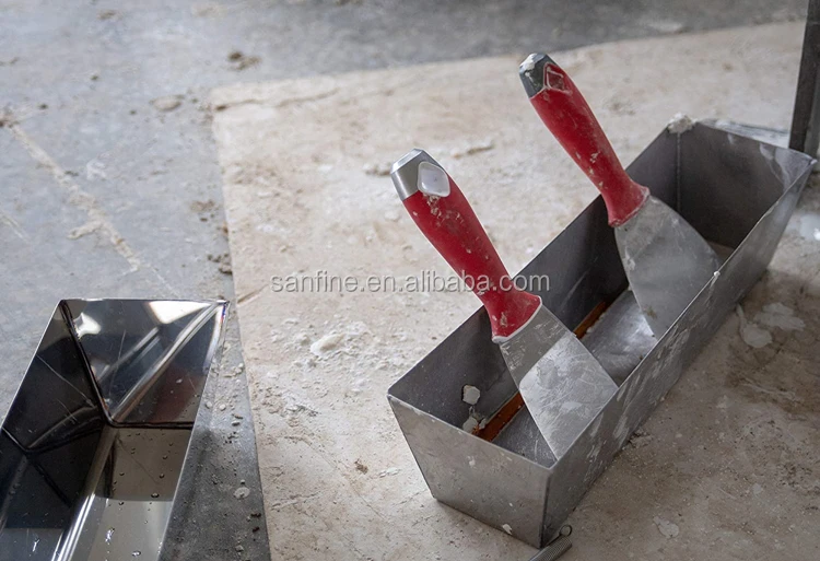 Drywall Masonry Tool Tray Bucket Putty Slot Stainless Steel & Plastic
