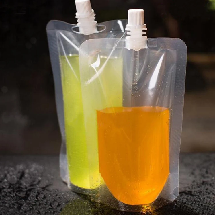 Biodegradable Clear Plastic Food Grade Stand Up Pouches Bags With Spout