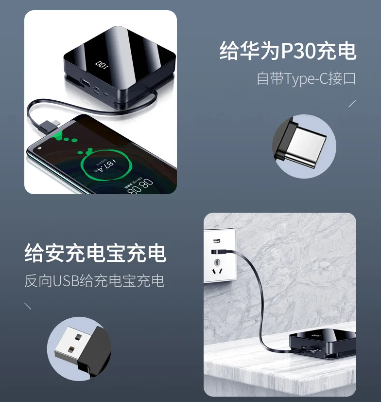 LAIMODA powers bank 10000mah portable pawer bank power phone chargers portable Power Banks mi portable power station - ANKUX.COM