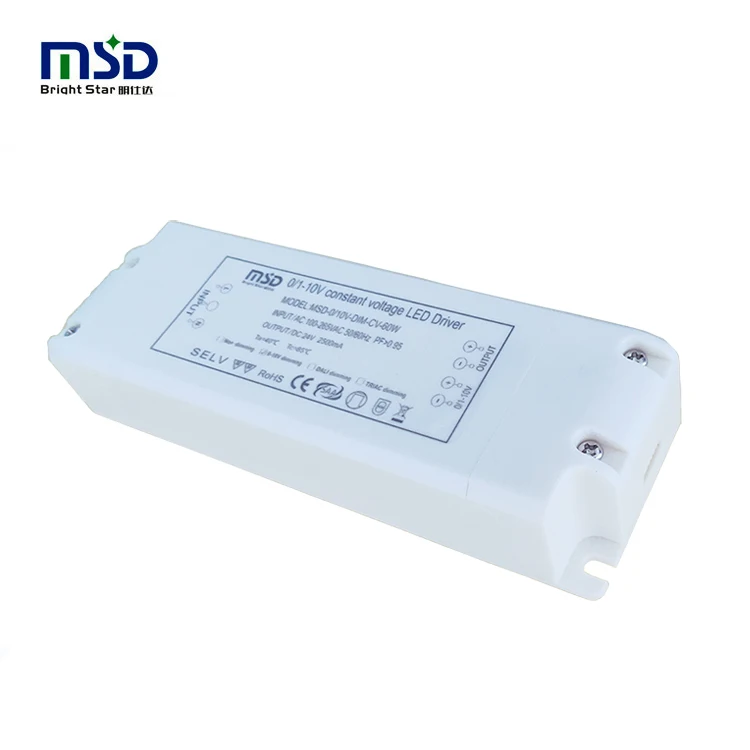 0-10V 60W pwm dimmable dimming led driver led light ac to dc transformer 12v 24v switching power supply indoor strip factory