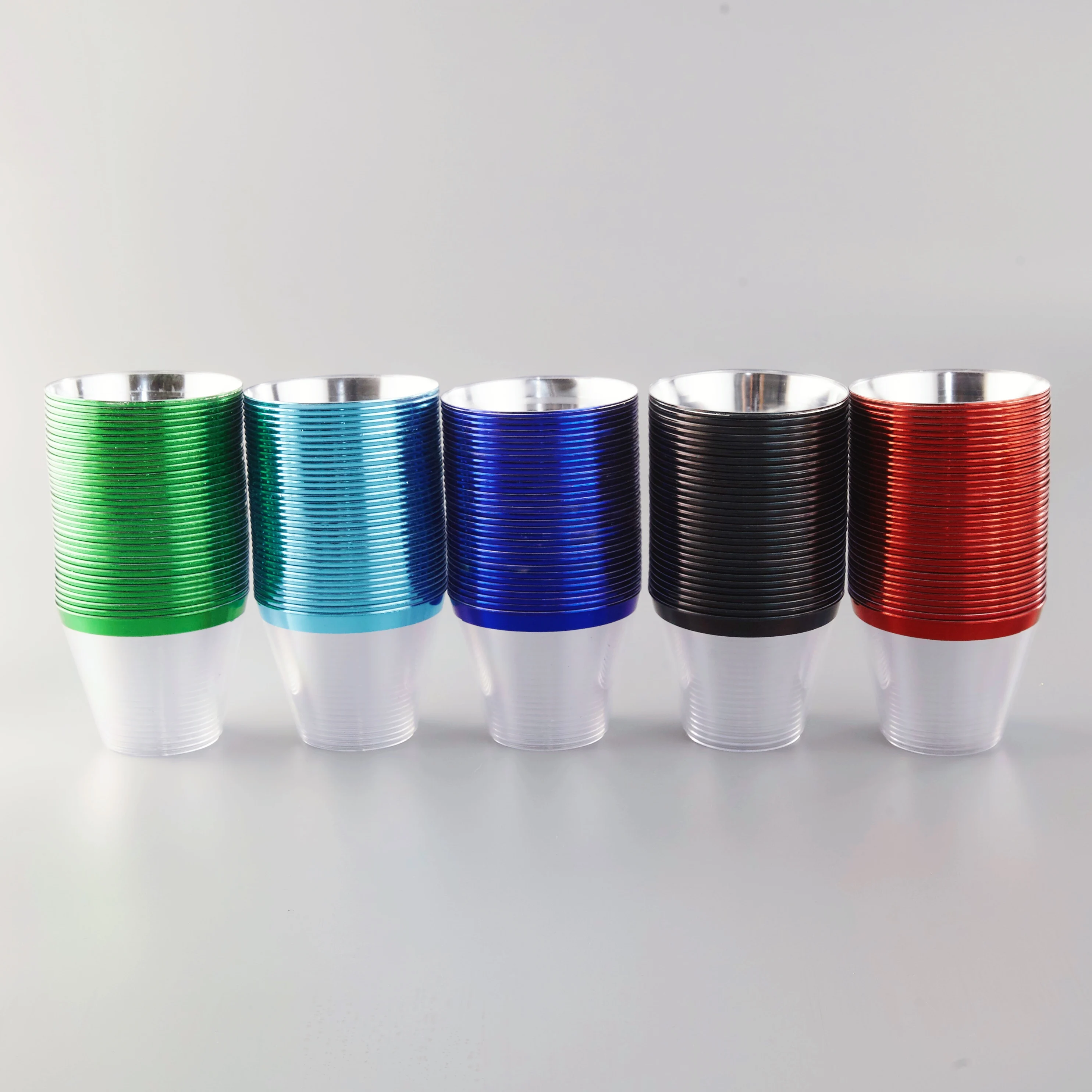 Rose Gold Rimmed Plastic Cups 9/10/12/14/16 Oz Clear Old Fashioned