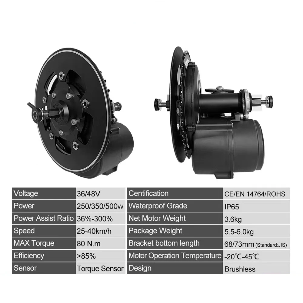 2023 New Design Tongshng Tsdz2b/tsdz2 36v 250w Torque Sensor Mid Motor