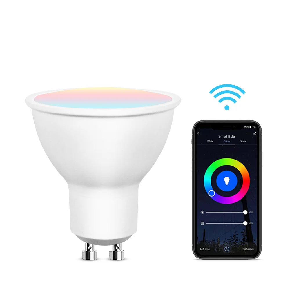 420lm Smart WiFi Bulb GU10 5W 2700-6500k RGBCW Warm White Work With Alexa Google Home GU10