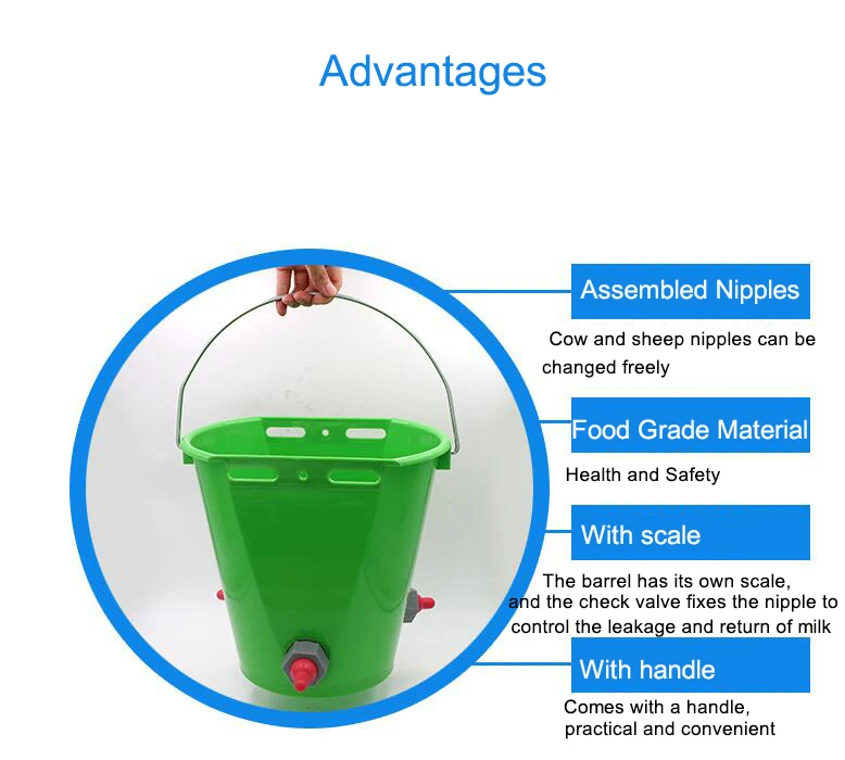 8l Plastic Calf Milk Buckets Cattle Feeding Milk Bucket Cattle Fence