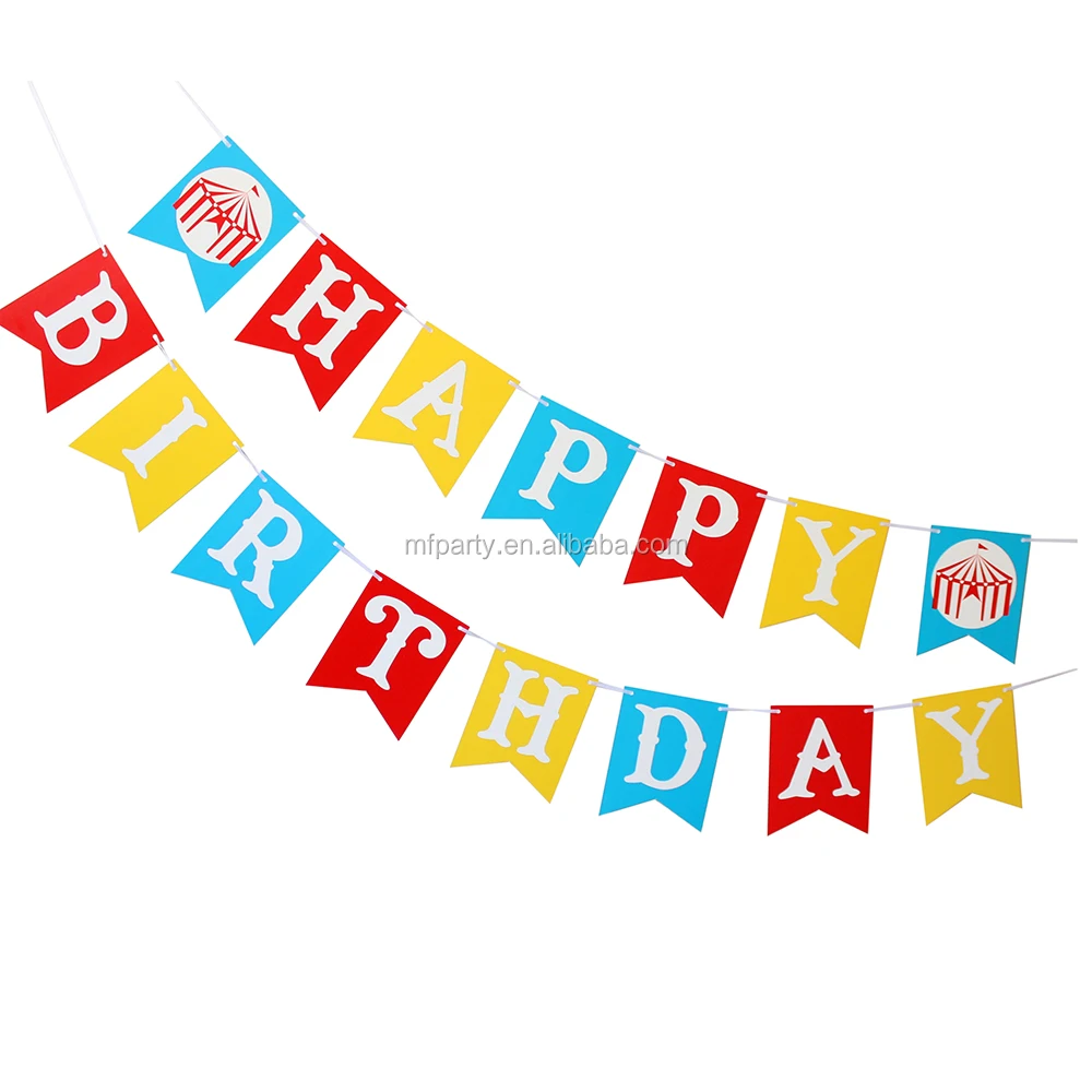 Circus carnival party Happy birthday circus theme banner Carnival ...