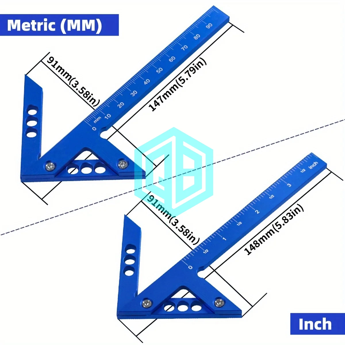 Woodworking 45/90 Degree Line Caliber Ruler Center Scribe Marking Gauge ...