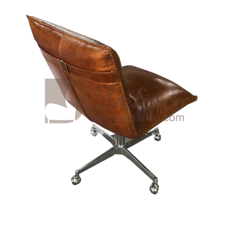 genuine leather armless office chair