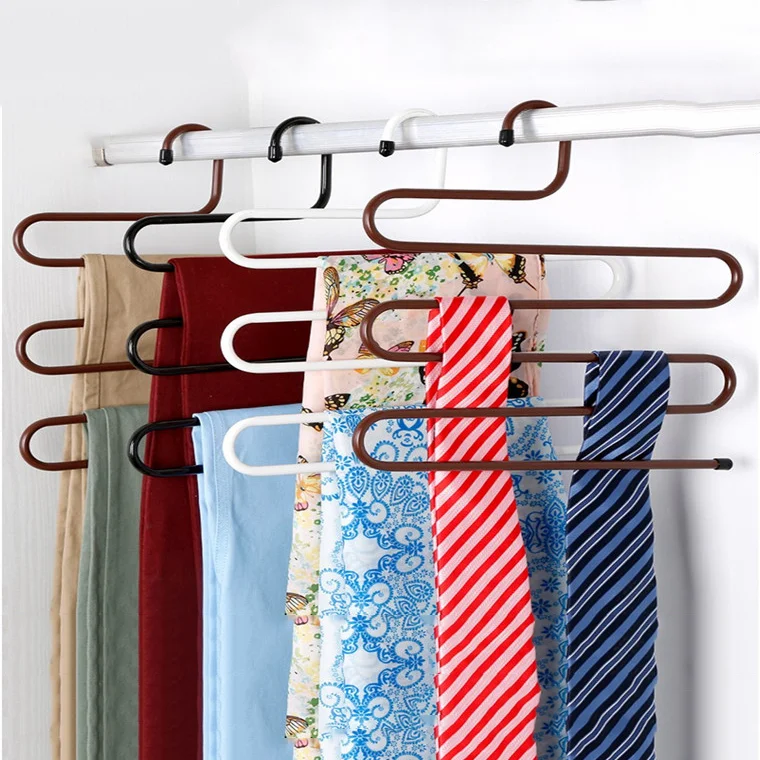 Hot Sale 5 Layers Space Saving S Shaped Pants Towel Hangers Slacks