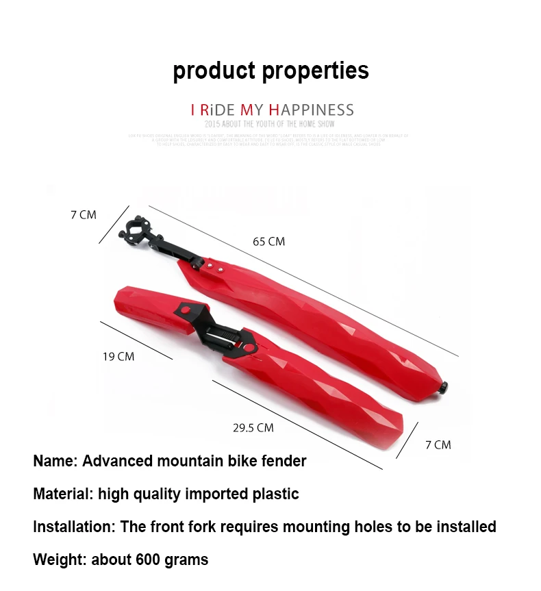 WEST BIKING Bike Fenders with Led Taillight Front Rear Mudguards Bicicleta MTB Quick Release Mountain Portable Bicycle Fender