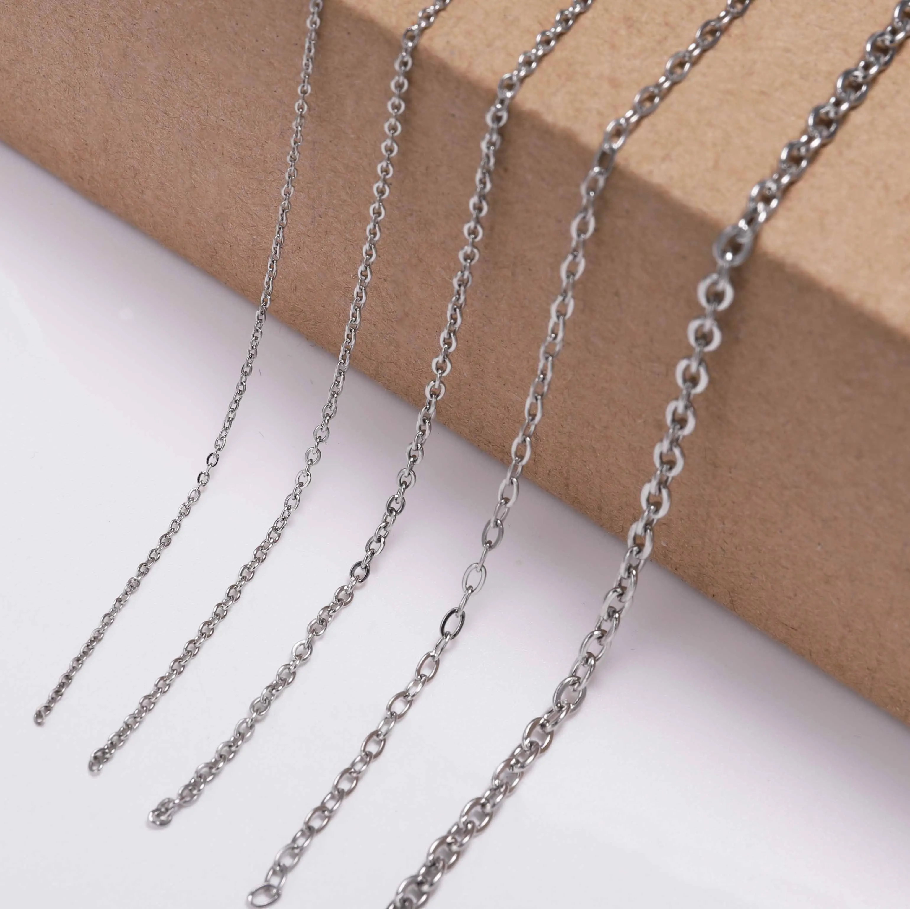 5m/lot 1.2 1.5 2.0 2.4 3.0 Mm Stainless Steel Link Chain Bulk Necklace ...