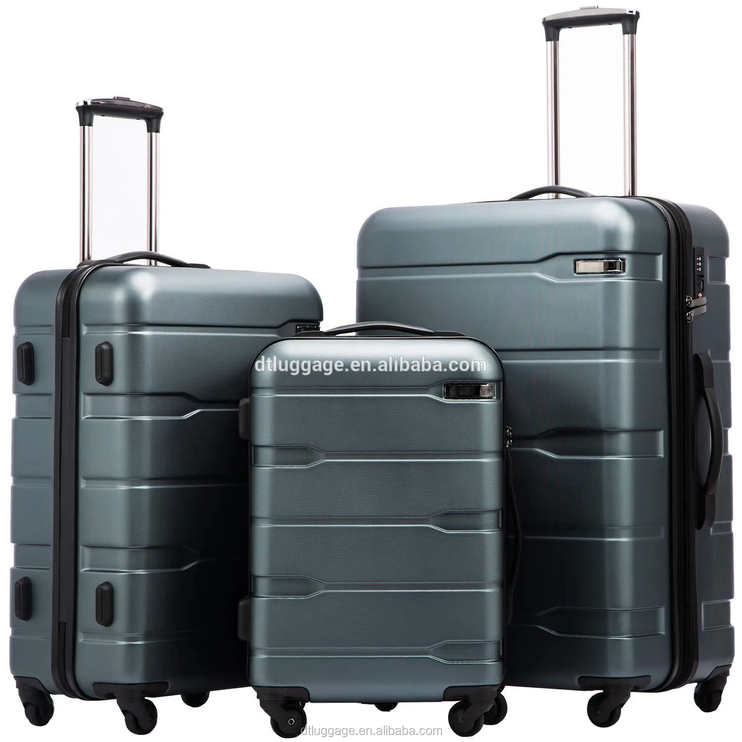 Luxury Abs Pc Travel Luggage Set Hardshell Suitcase 3pcs 4 Wheel