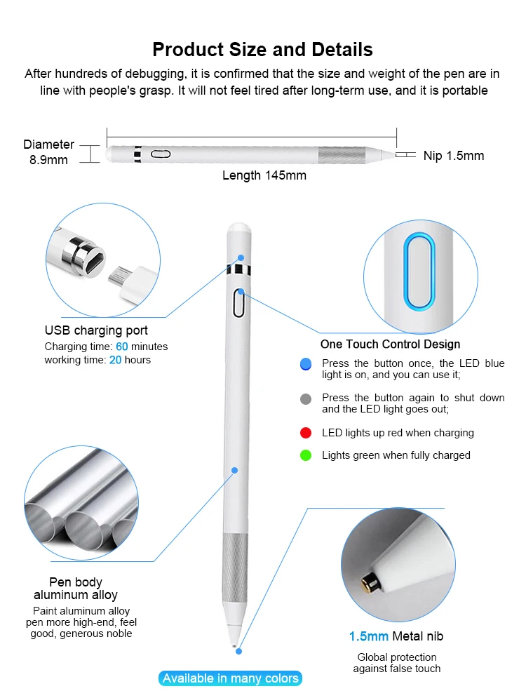 High Precision Active Digital Touch Screen Pen For Cellpnone Drawing ...