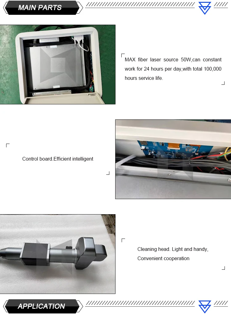 Knapsack Portable Handheld 50w fiber laser rust removal cleaning machine for metal
