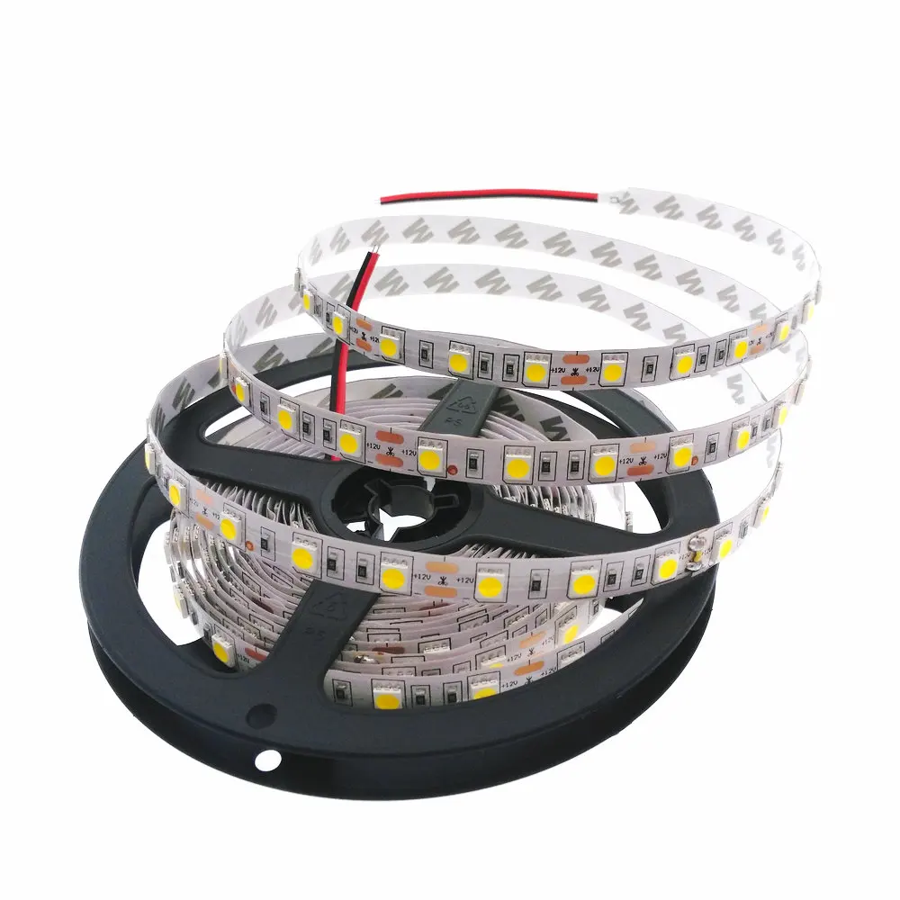 DC 12V 60 LED/m White Warm White RGB Non-waterproof SMD5050 Flexible LED Strip Light with Factory Price