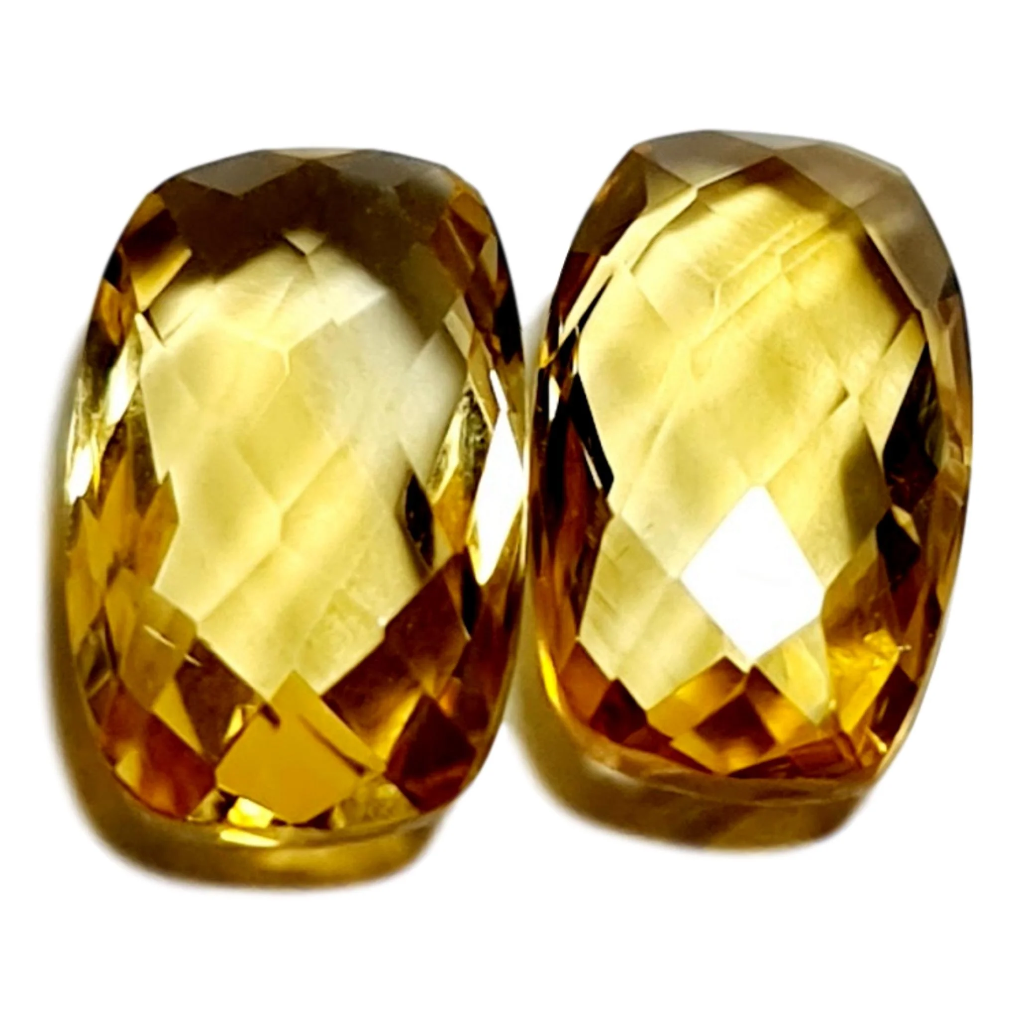Eye Clean Natural Citrine Faceted Pear Briolette Beads 