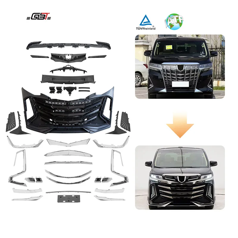 GBT Black Chrome Grill & Headlight Bumper Convert Kit for 2019