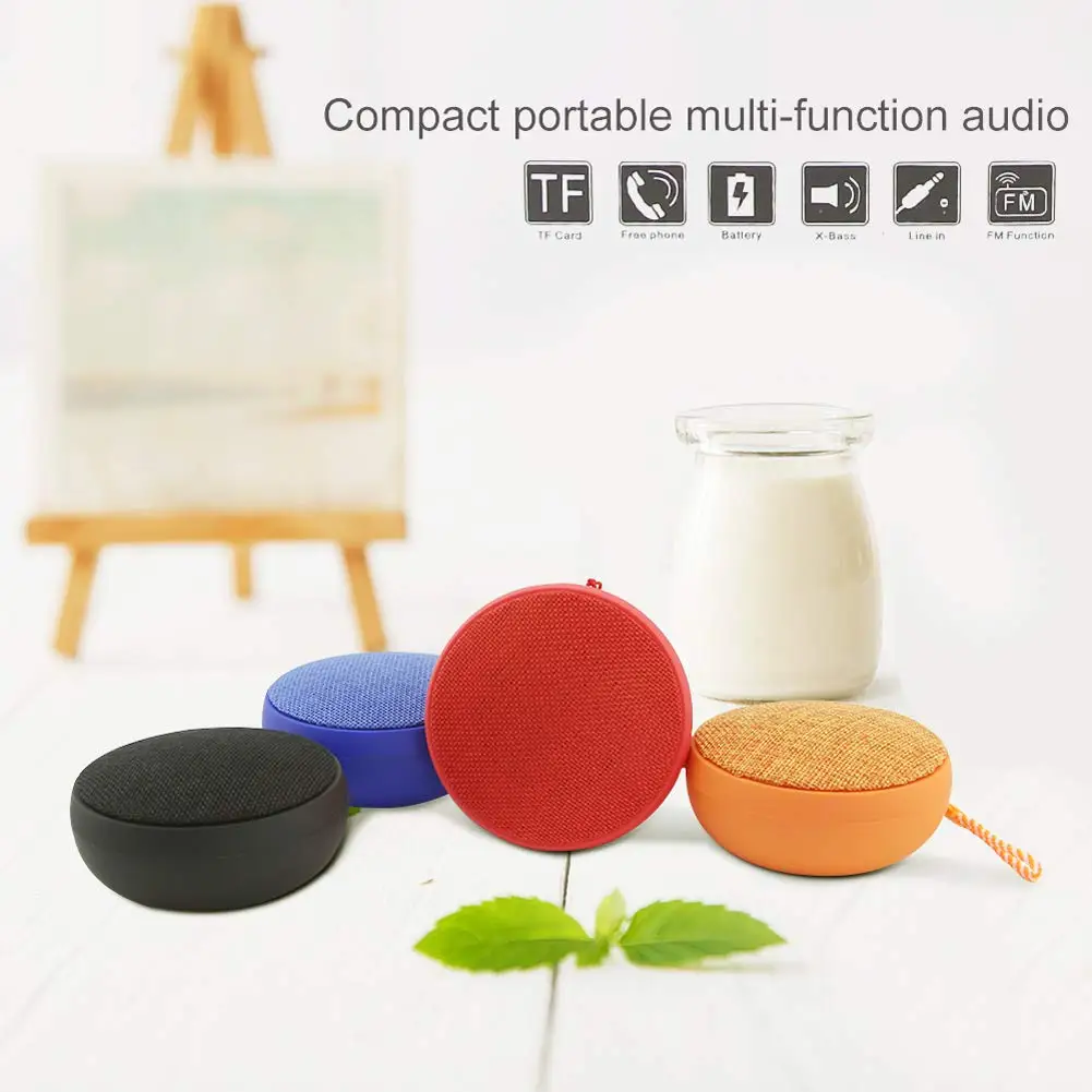Cloth Round Q9 Mini Portable Subwoofer Bluetooth Speaker Wireless Outdoor Hands-free Speaker - ANKUX.COM