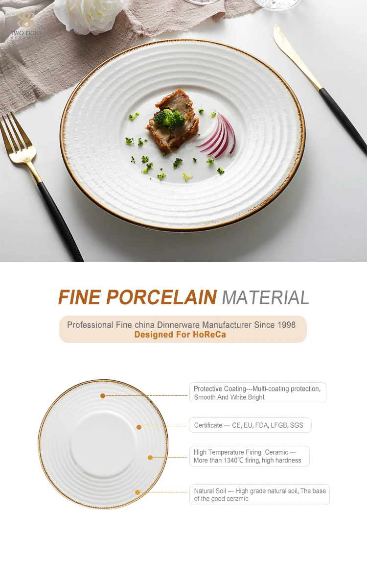 Hot Selling Simple Design Durable Dinner Plate, Trusted Supplier Top Choice  Porcelain Restaurant Plate/
