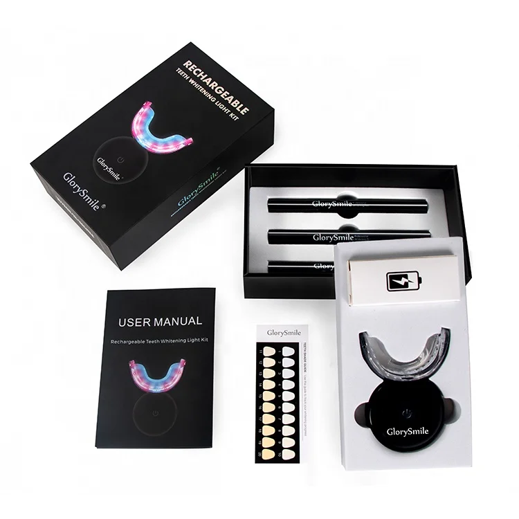 CE Approved 16 Minutes Timers Double lights Blue and Red  Color  Teeth Whitening Mouth Tray Rechargeable Led Light Kit