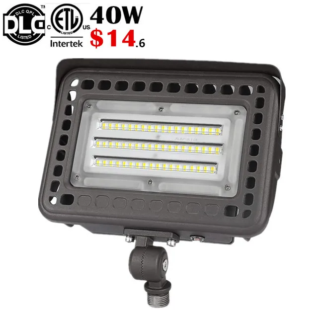 ETL CETL LED photocell sensor Knuckle mount led flood light 60w 810lm 135lm/w  ra>70 5700k  60*120 degree 5 years warranty