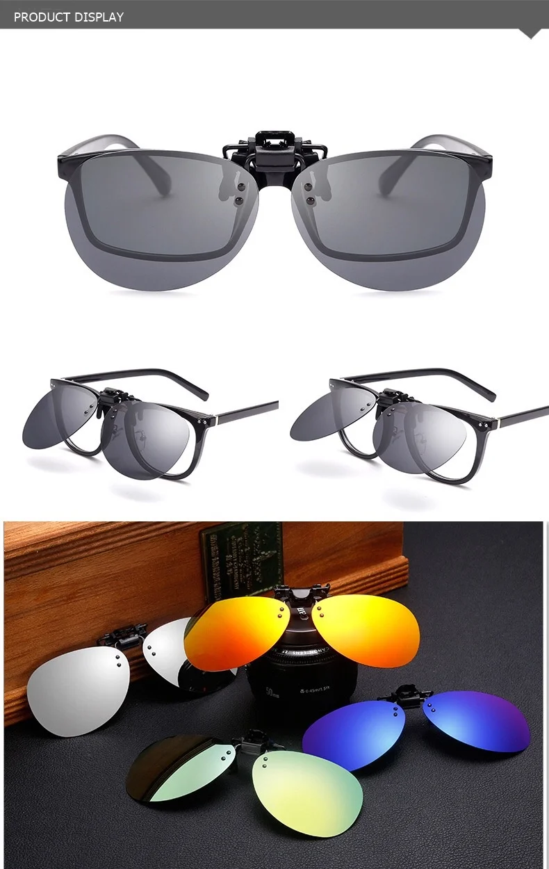 Unisex Lens Polarized Clip on Sunglasses UV400 Driver protection Sunglasses