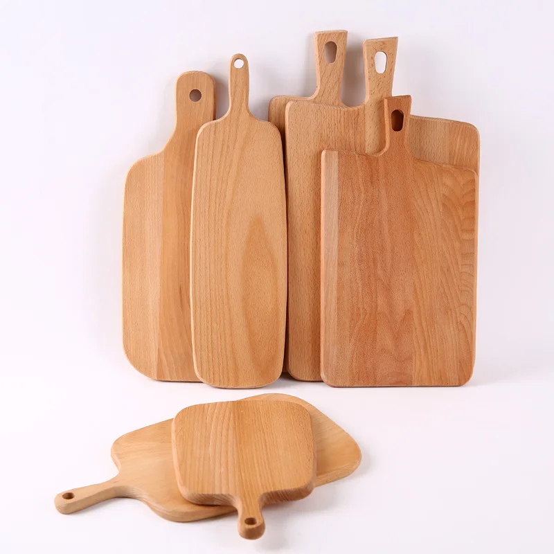 Beech Wood Serving Tray Paddle Cutting Board Fruit Vegetables Meat