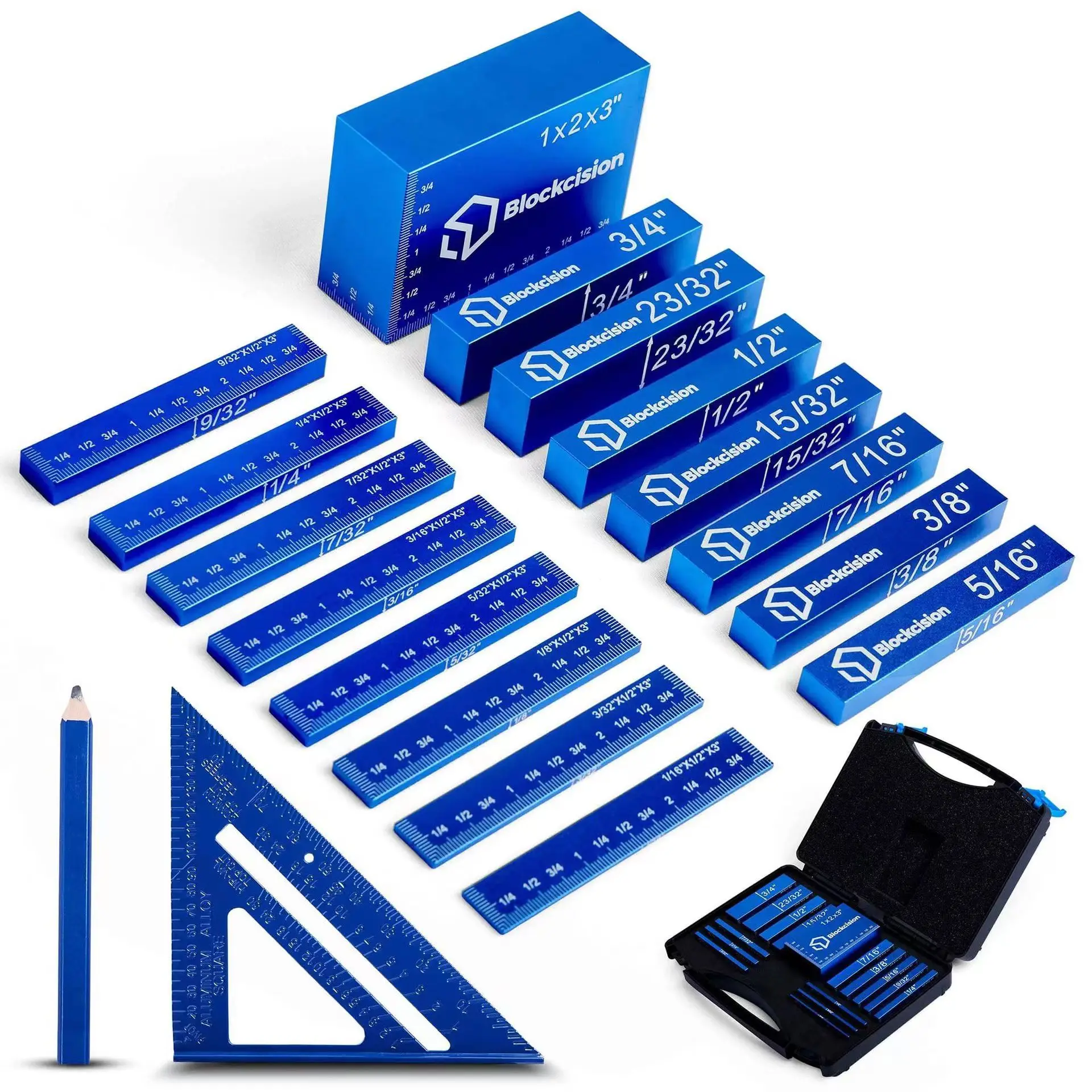 15 Pcs Aluminum Height Gauge Blocks Set For Router And Table Saw Setup